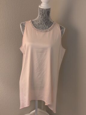 Alfani Blush Pink Lace-Overlay Top
